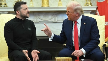 Imagem do dia 28 de fevereiro mostra reunião entre o presidente dos EUA, Donald Trump, e o presidente da Ucrânia, Volodmir Zelenski, na Casa Branca. Os dois presidentes tiveram uma discussão na reunião. Foto: Saul Loeb/AFP